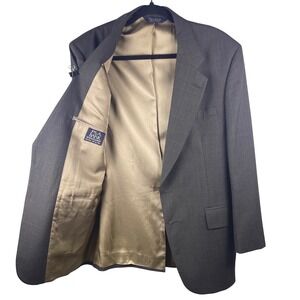 Jos‎ A Bank Business Express 100% Wool Suit Jacket Men's Size 40R Charcoal Plaid